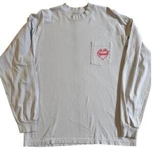 Adele To Be Loved long sleeve pocket cream tan Vegas shirt Size Large